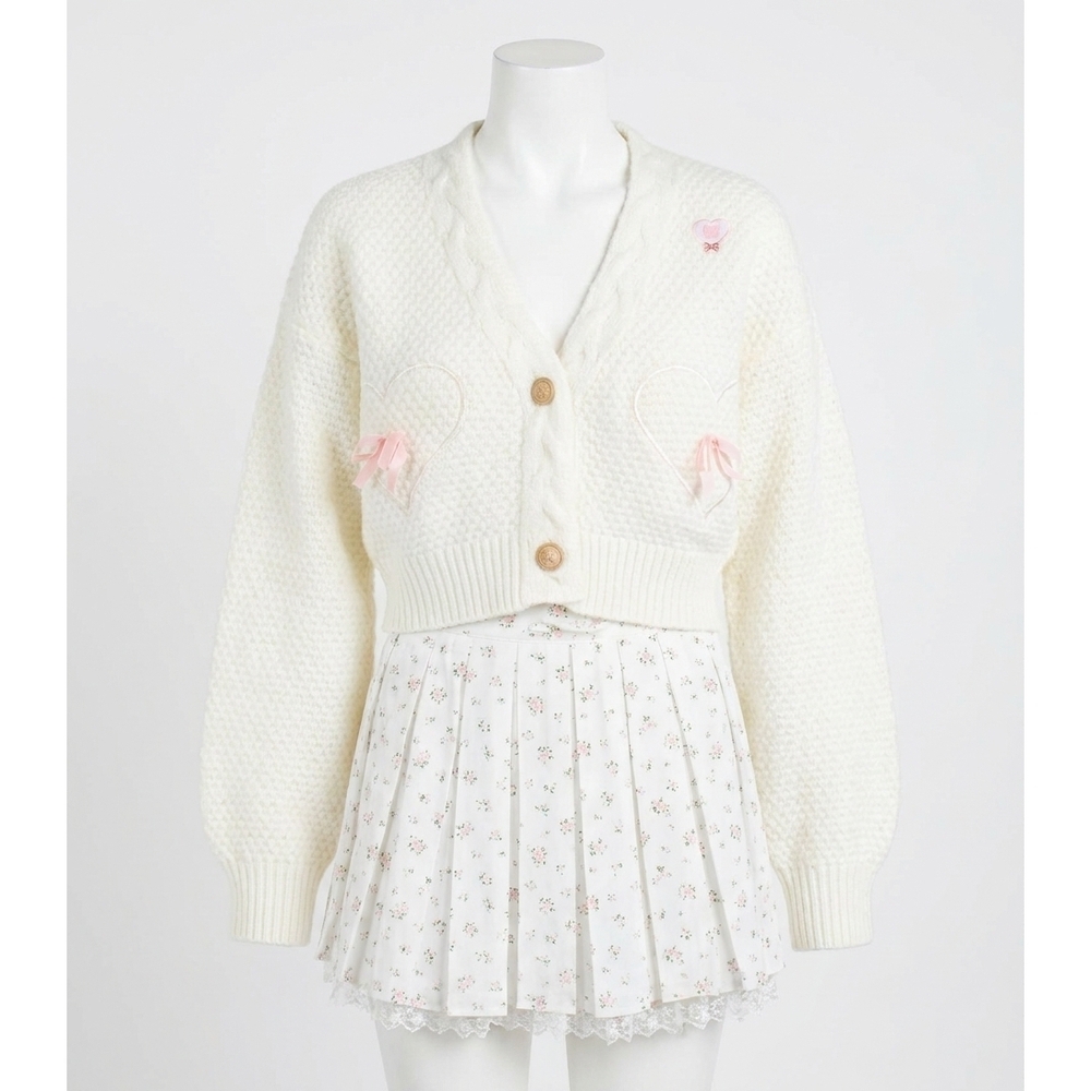 NEW KESTAN aspen long sleeve v-neck cardigan in white